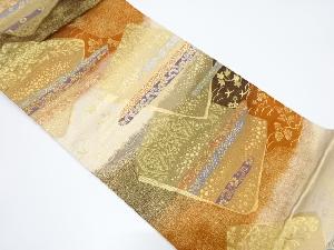 色紙に花・古典柄織り出し袋帯